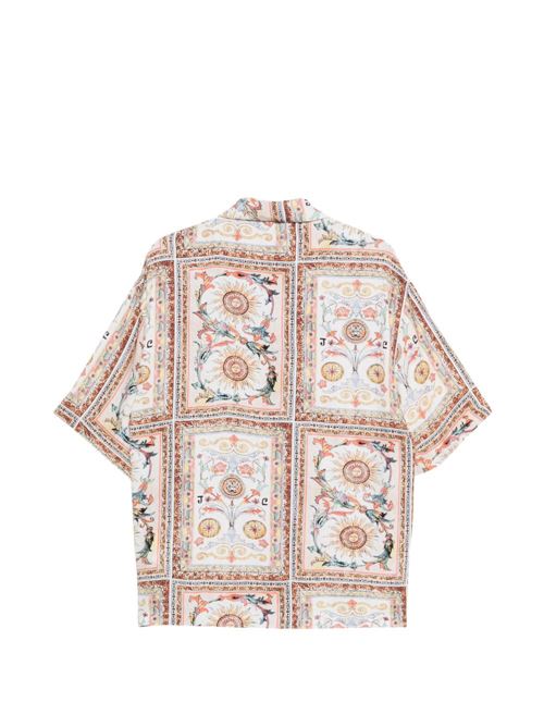 Camicia uomo Just Cavalli marrone a manica corta con stampa JUST CAVALLI | 80OALF01CNF05R85